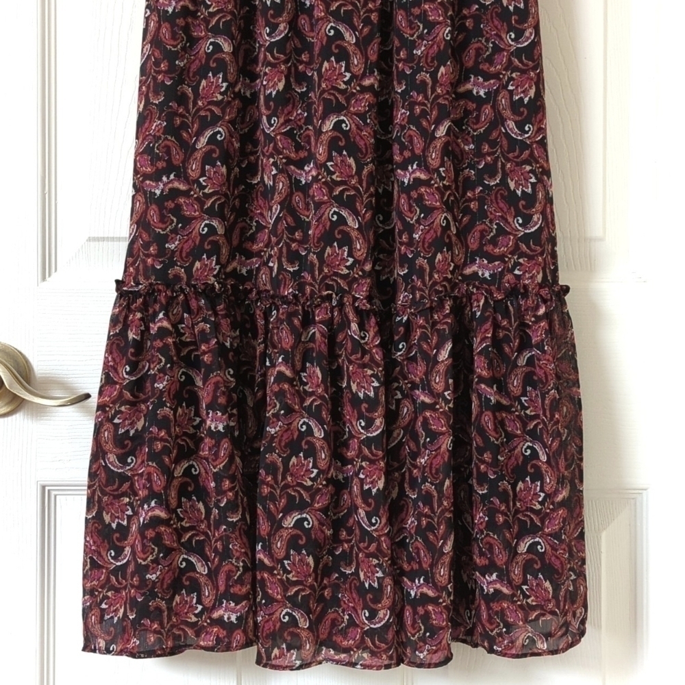 Sam Edelman Floral Paisley Printed Sleeveless High Neck Blouson Midi Dress XS - Picture 9 of 15